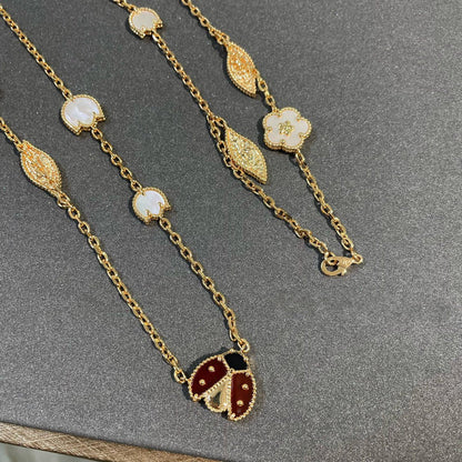 [Lumi Jewelry]LUCKY SPRING 15 MOTIFS GOLD NECKLACE