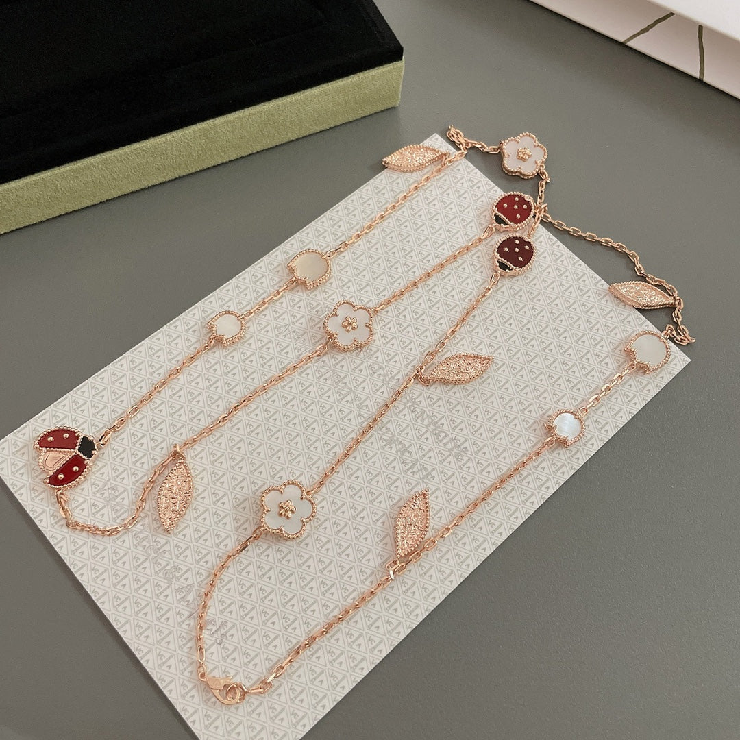 [Lumi Jewelry]LUCKY SPRING 15 MOTIFS ROSE GOLD NECKLACE