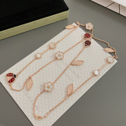 [Lumi Jewelry]LUCKY SPRING 15 MOTIFS ROSE GOLD NECKLACE