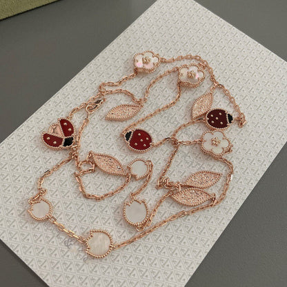 [Lumi Jewelry]LUCKY SPRING 15 MOTIFS ROSE GOLD NECKLACE