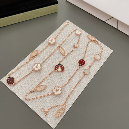 [Lumi Jewelry]LUCKY SPRING 15 MOTIFS ROSE GOLD NECKLACE