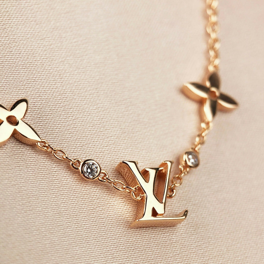 [Lumi Jewelry]STAR AND SUN 7 MOTIFS GOLD BRACELET