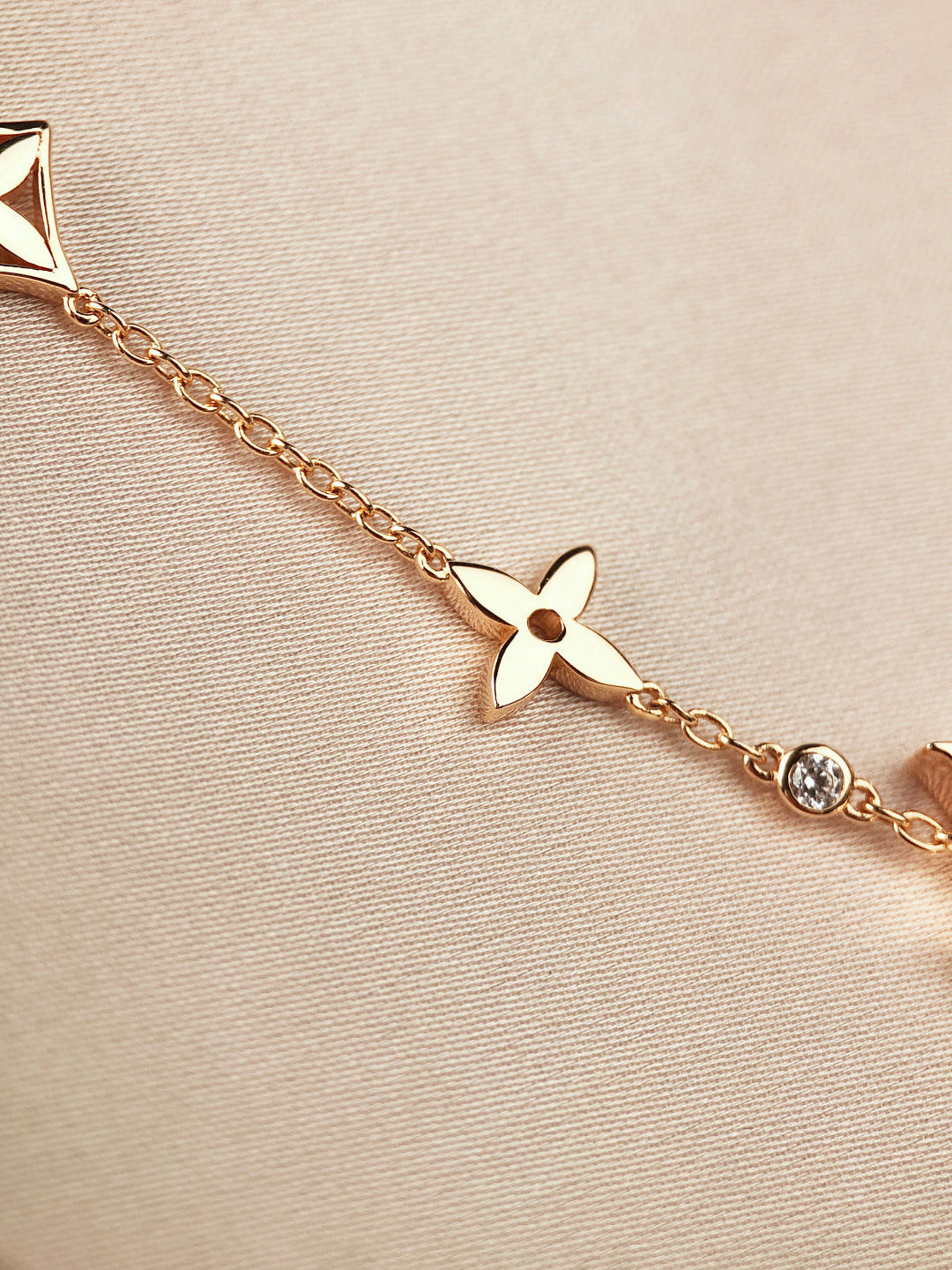 [Lumi Jewelry]STAR AND SUN 7 MOTIFS GOLD BRACELET
