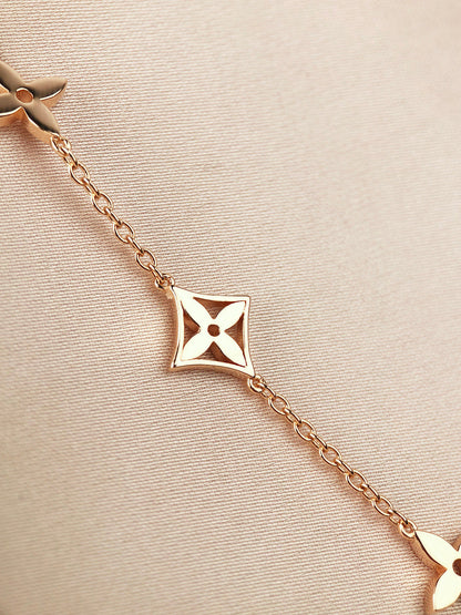 [Lumi Jewelry]STAR AND SUN 7 MOTIFS GOLD BRACELET