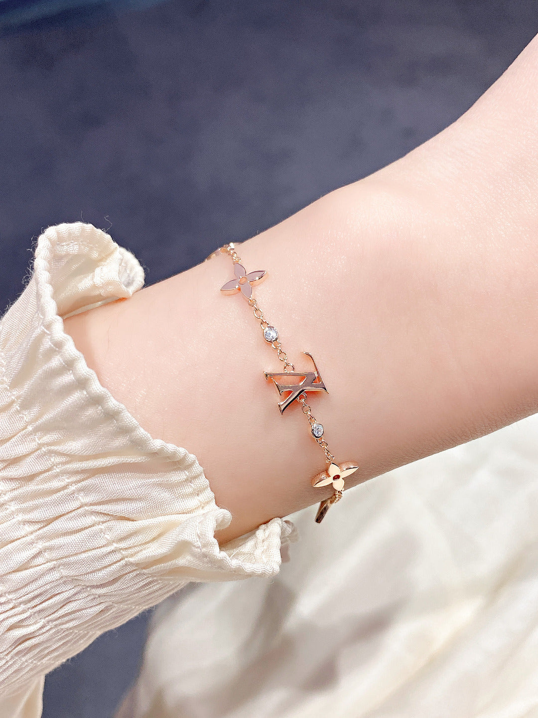[Lumi Jewelry]STAR AND SUN 7 MOTIFS GOLD BRACELET