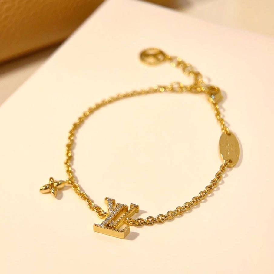 [Lumi Jewelry]LOGO STAR MOTIF GOLD BRACELET