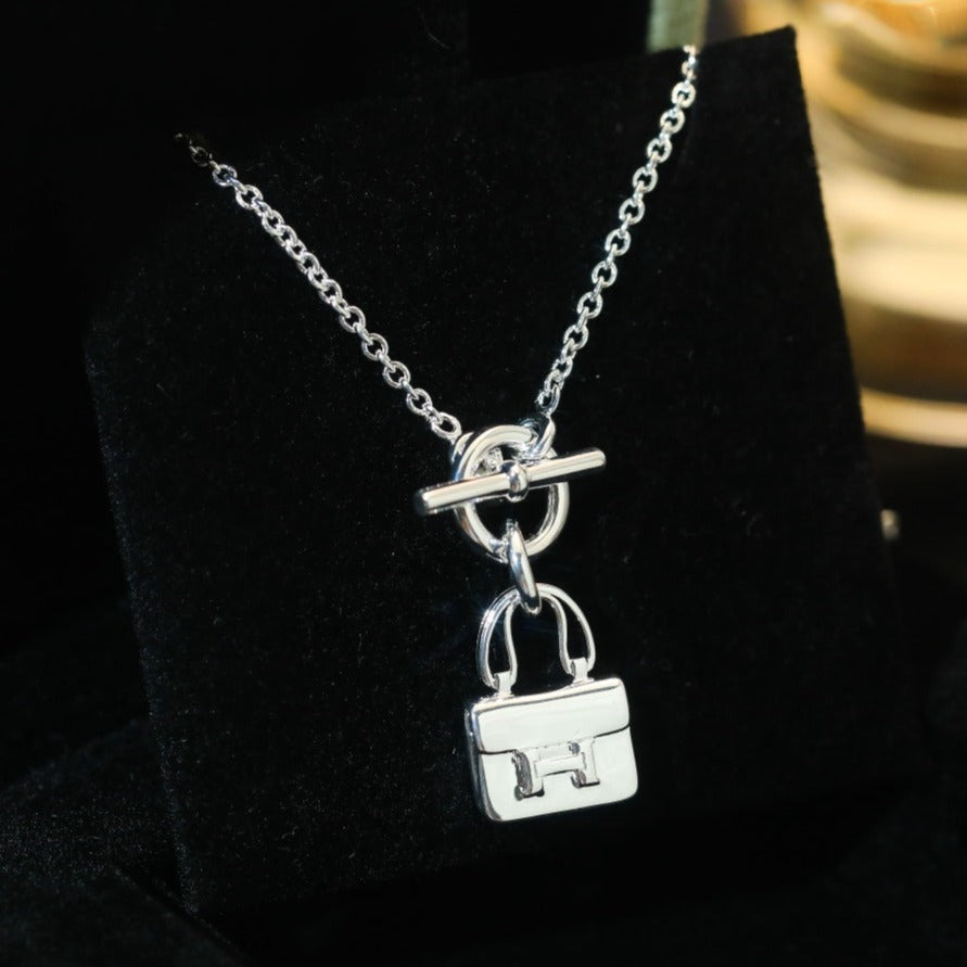 [Lumi Jewelry]POP H PEDANT SILVER NECKLACE