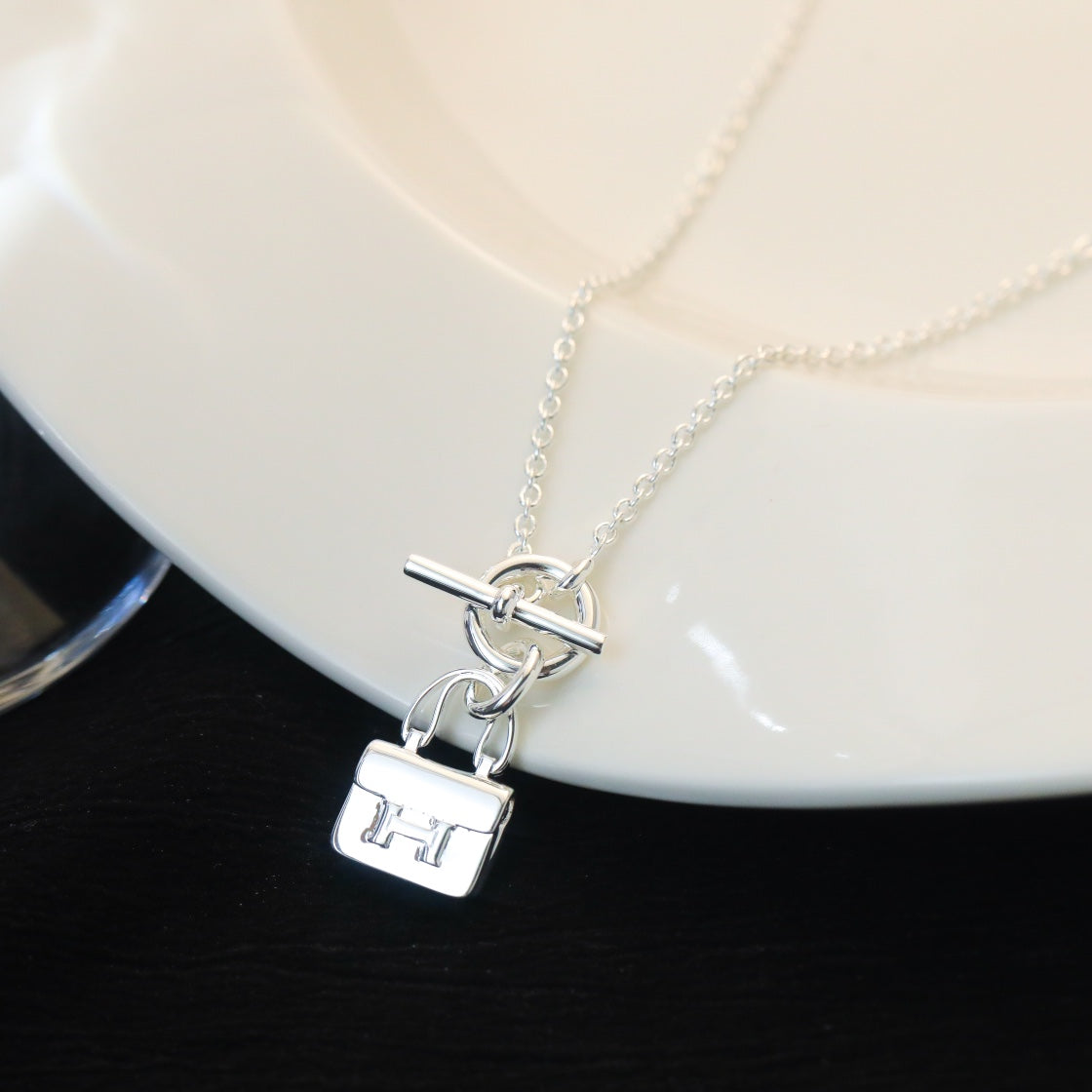 [Lumi Jewelry]POP H PEDANT SILVER NECKLACE