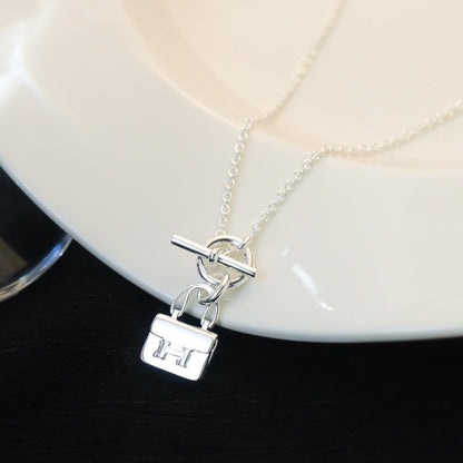 [Lumi Jewelry]POP H PEDANT SILVER NECKLACE
