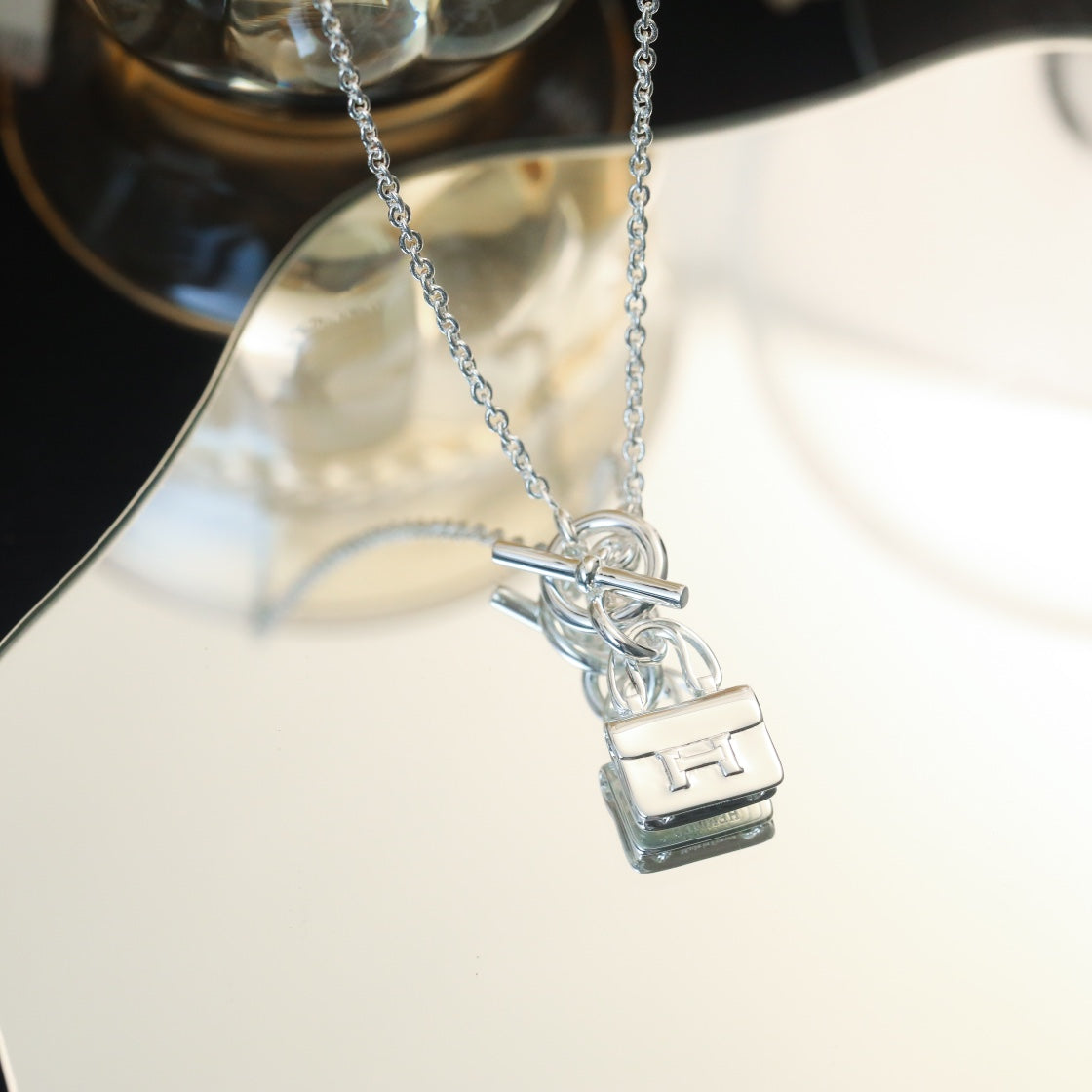 [Lumi Jewelry]POP H PEDANT SILVER NECKLACE