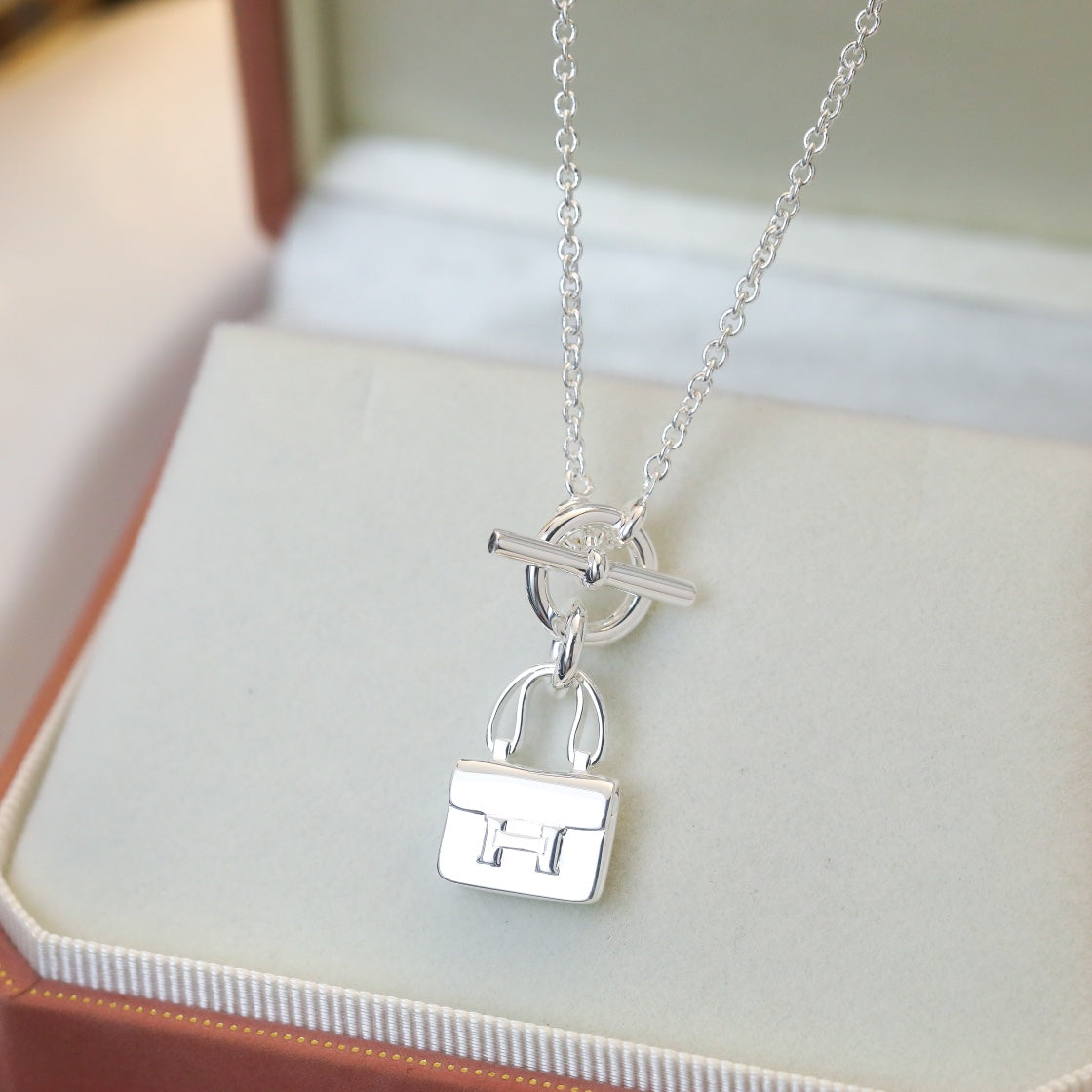 [Lumi Jewelry]POP H PEDANT SILVER NECKLACE