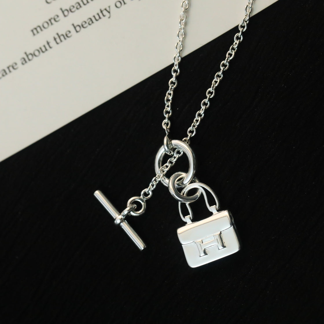[Lumi Jewelry]POP H PEDANT SILVER NECKLACE