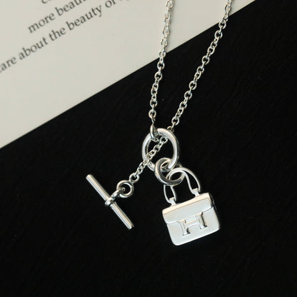 [Lumi Jewelry]POP H PEDANT SILVER NECKLACE