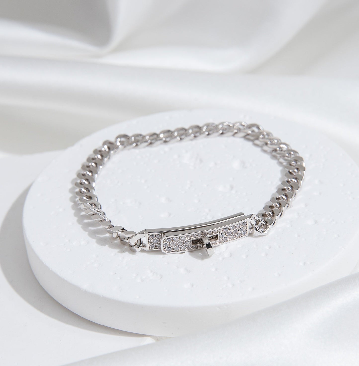 [Lumi Jewelry]KELLY CHAIN SILVER DIAMOND BRACELET