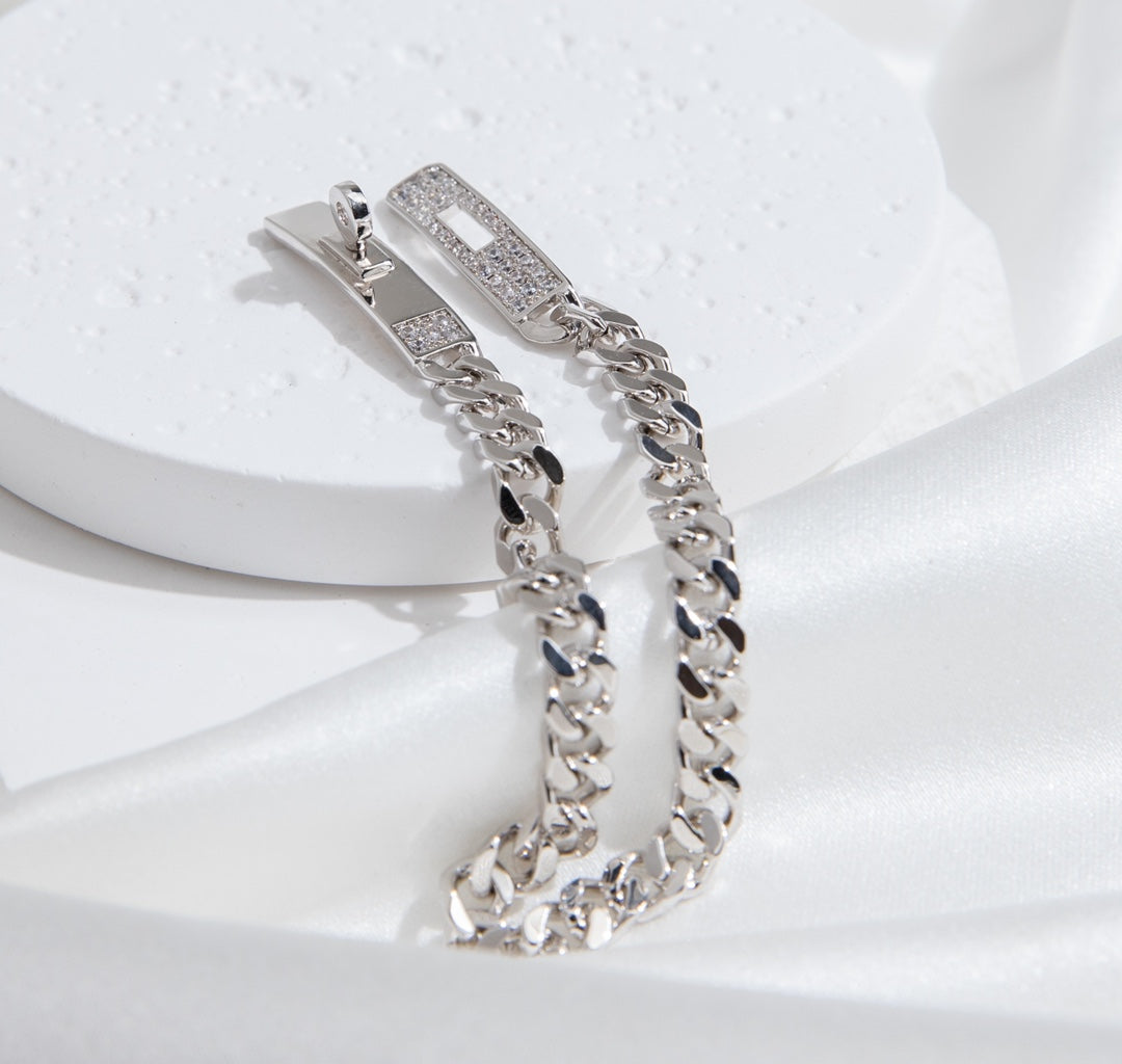 [Lumi Jewelry]KELLY CHAIN SILVER DIAMOND BRACELET