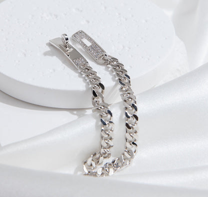 [Lumi Jewelry]KELLY CHAIN SILVER DIAMOND BRACELET