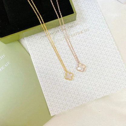 [Lumi Jewelry]CLOVER MINI 9.5MM WHITE MOTHER-OF-PEARL NECKLACE