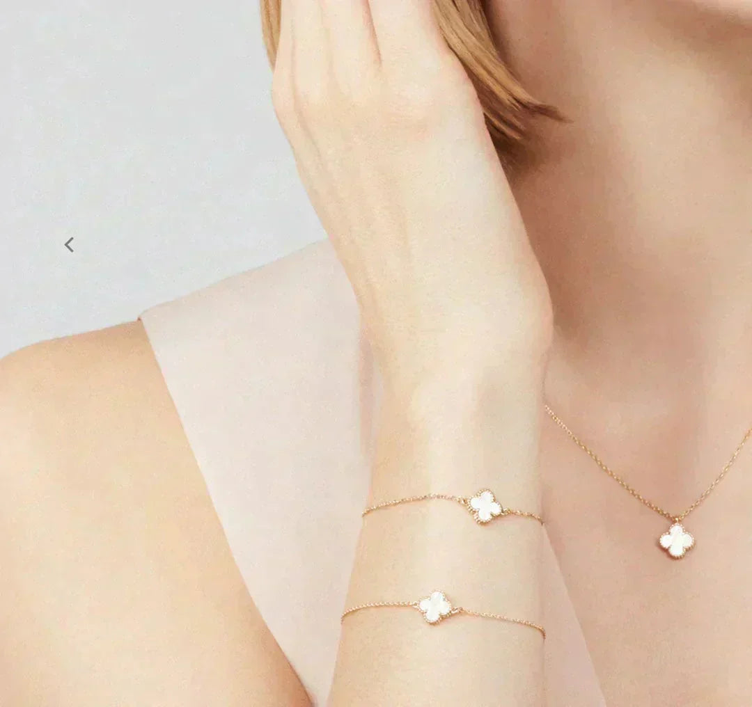 [Lumi Jewelry]CLOVER MINI 9.5MM WHITE MOTHER-OF-PEARL NECKLACE