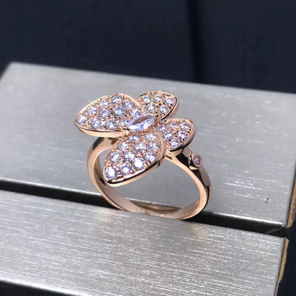 [Lumi Jewelry]BUTTERFLY PINK GOLD DIAMOND RING