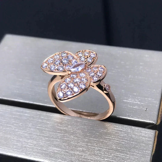 [Lumi Jewelry]BUTTERFLY PINK GOLD DIAMOND RING