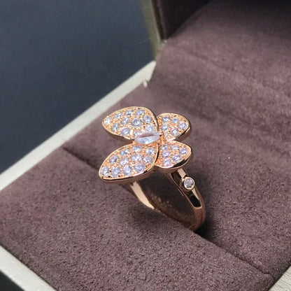 [Lumi Jewelry]BUTTERFLY PINK GOLD DIAMOND RING