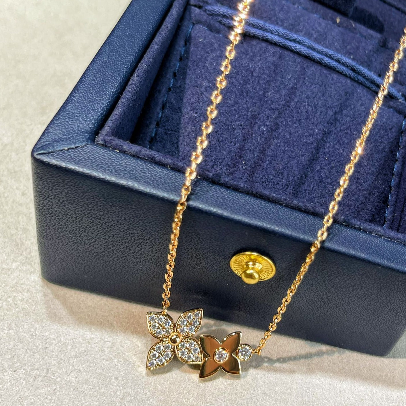 [Lumi Jewelry]STAR BLOSSOM NECKLACE PINK GOLD DIAMONDS