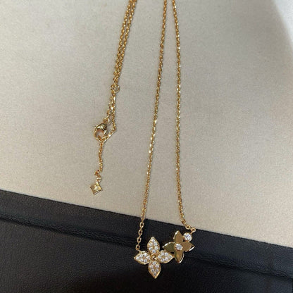 [Lumi Jewelry]STAR BLOSSOM NECKLACE PINK GOLD DIAMONDS