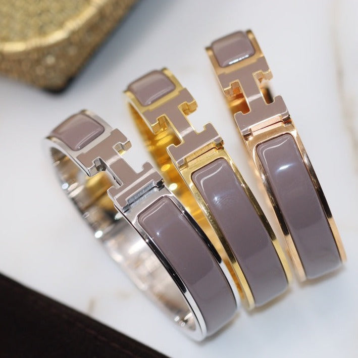 [Lumi Jewelry]H BRACELET 12MM BROWN