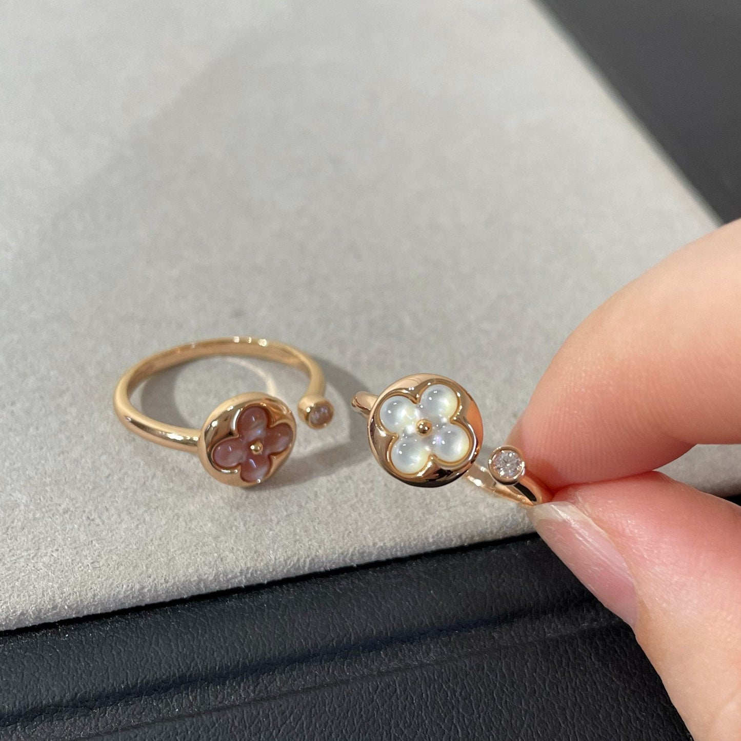 [Lumi Jewelry]SUN 1 DIAMOND PINK MOP RING