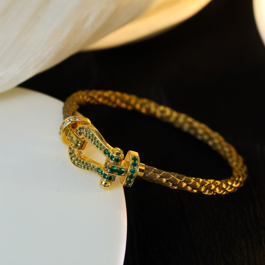 [Lumi Jewelry]FORCE 10 GOLD GREEN DIAMOND PAVED