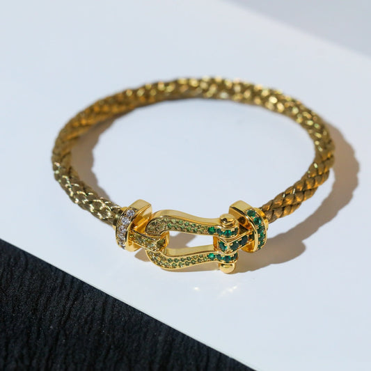 [Lumi Jewelry]FORCE 10 GOLD GREEN DIAMOND PAVED