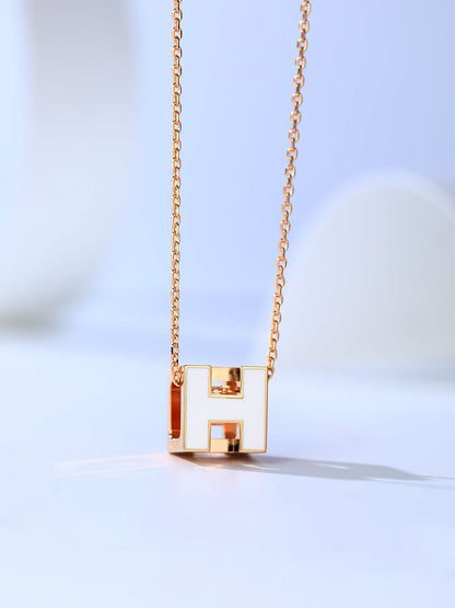 [Lumi Jewelry]H CAGE PINK GOLD NECKLACE