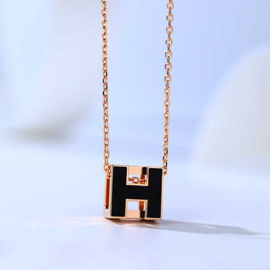 [Lumi Jewelry]H CAGE PINK GOLD NECKLACE