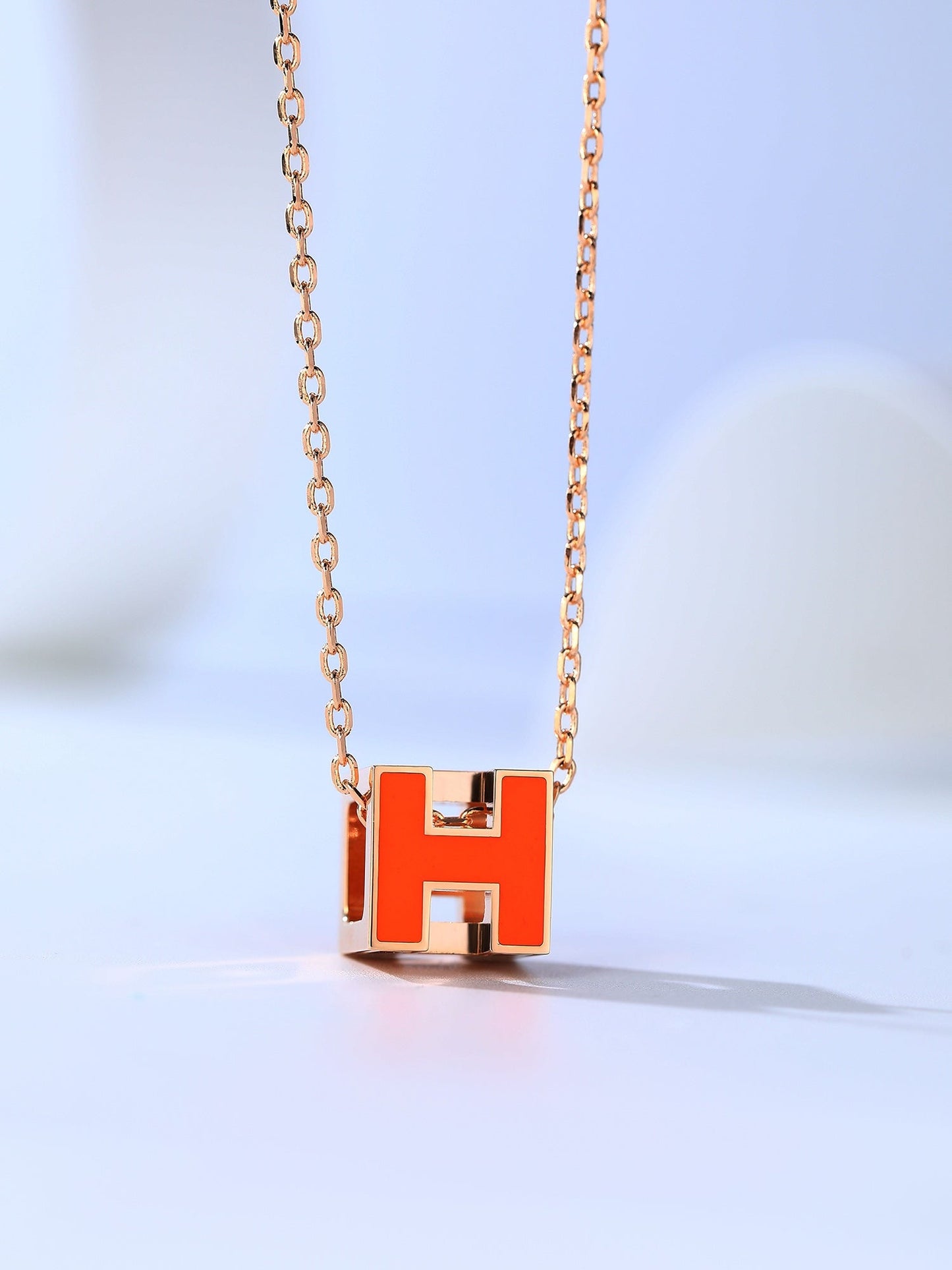 [Lumi Jewelry]H CAGE PINK GOLD NECKLACE