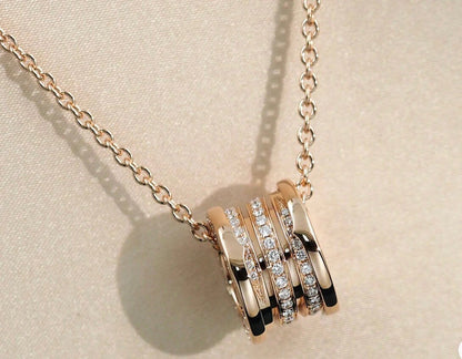 [Lumi Jewelry]ZERO 1 PINK GOLD DIAMOND NECKLACE