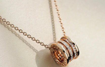 [Lumi Jewelry]ZERO 1 PINK GOLD DIAMOND NECKLACE