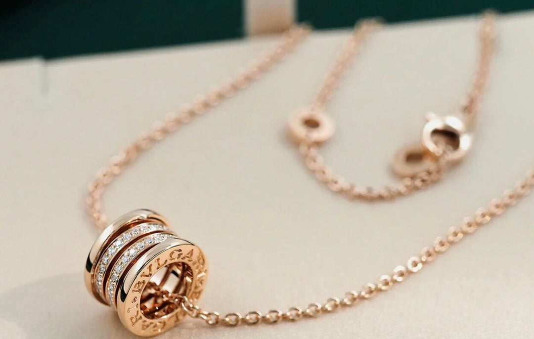 [Lumi Jewelry]ZERO 1 PINK GOLD DIAMOND NECKLACE