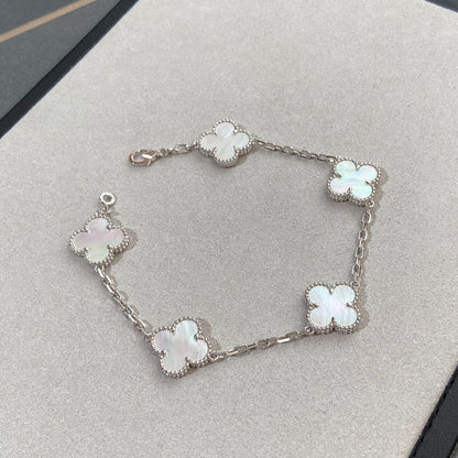 [Lumi Jewelry]CLOVER SILVER MOP 5 MOTIF BRACELET