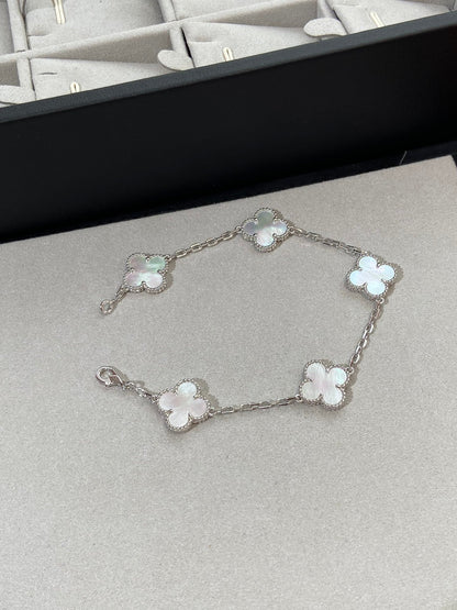 [Lumi Jewelry]CLOVER SILVER MOP 5 MOTIF BRACELET