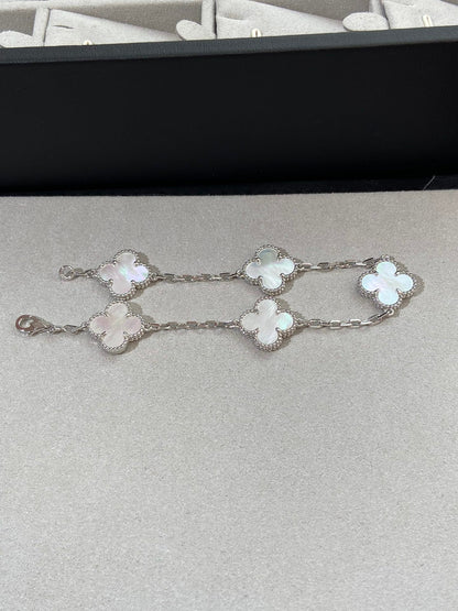 [Lumi Jewelry]CLOVER SILVER MOP 5 MOTIF BRACELET