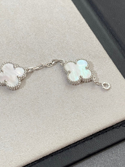 [Lumi Jewelry]CLOVER SILVER MOP 5 MOTIF BRACELET