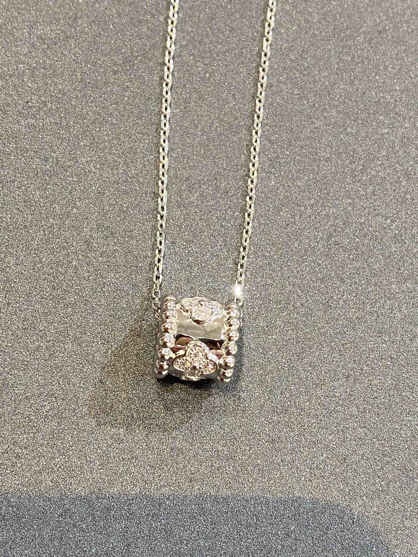 [Lumi Jewelry]PERLEE PEDANT SIVLER DIAMOND NECKLACE