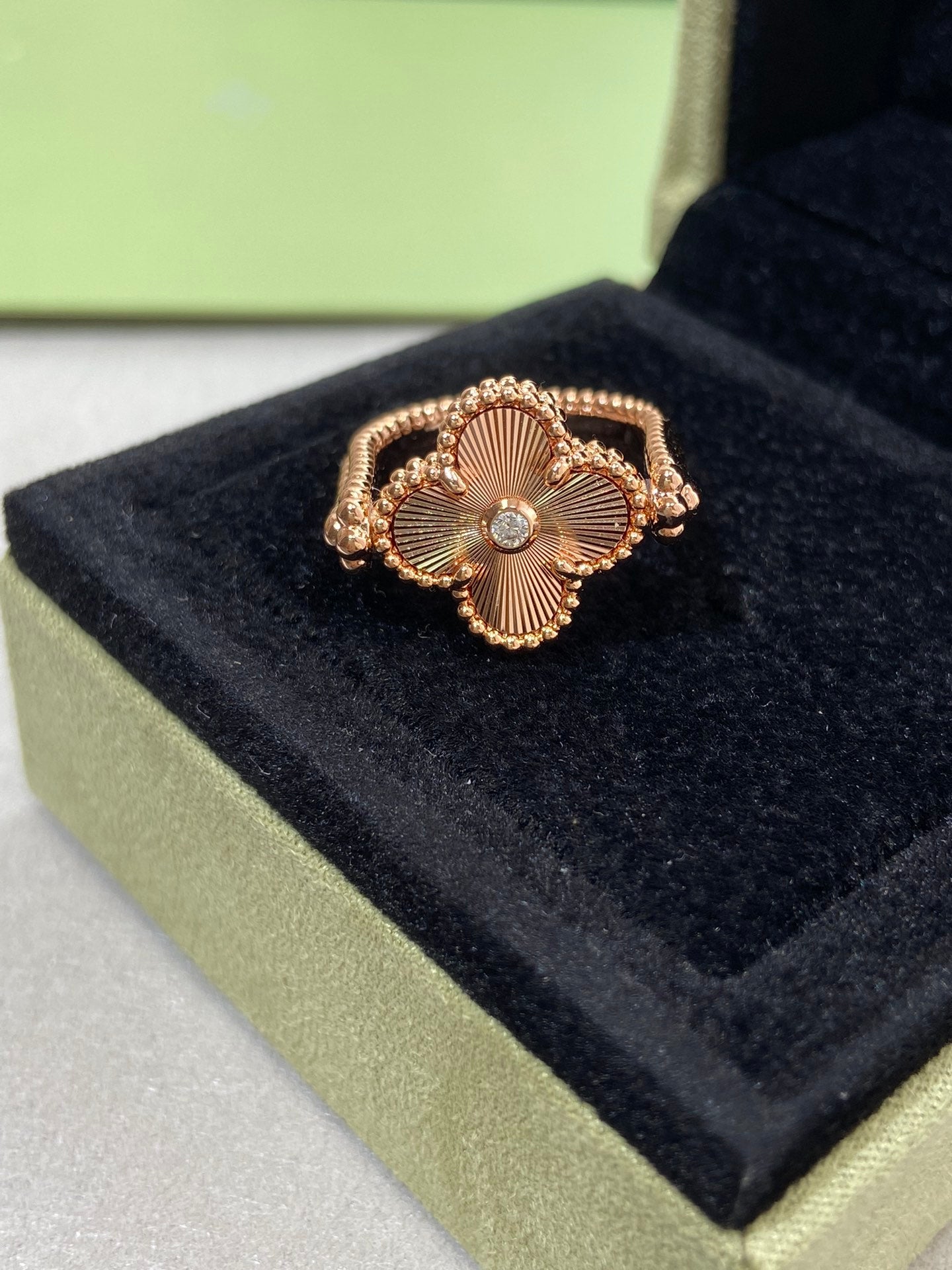 [Lumi Jewelry]CLOVER RIVERSIBLE ROSE GOLD RING