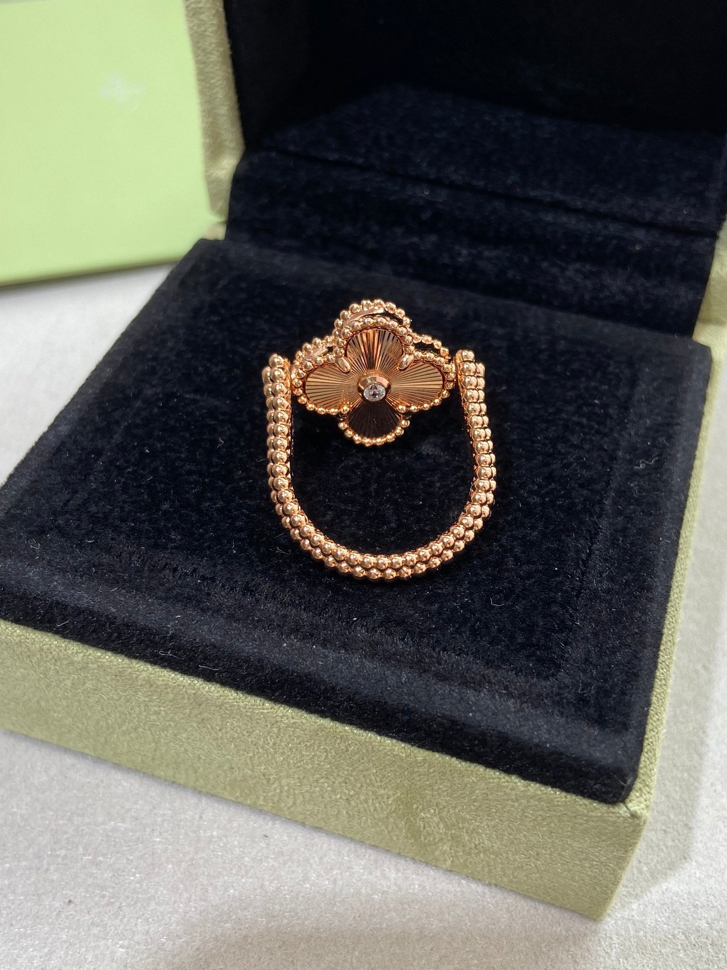 [Lumi Jewelry]CLOVER RIVERSIBLE ROSE GOLD RING