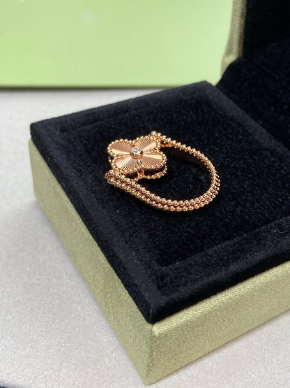 [Lumi Jewelry]CLOVER RIVERSIBLE ROSE GOLD RING