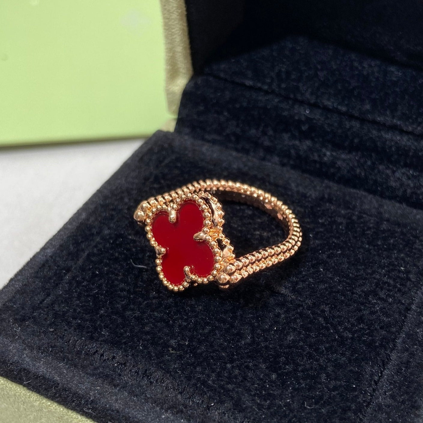 [Lumi Jewelry]CLOVER RIVERSIBLE ROSE GOLD RING