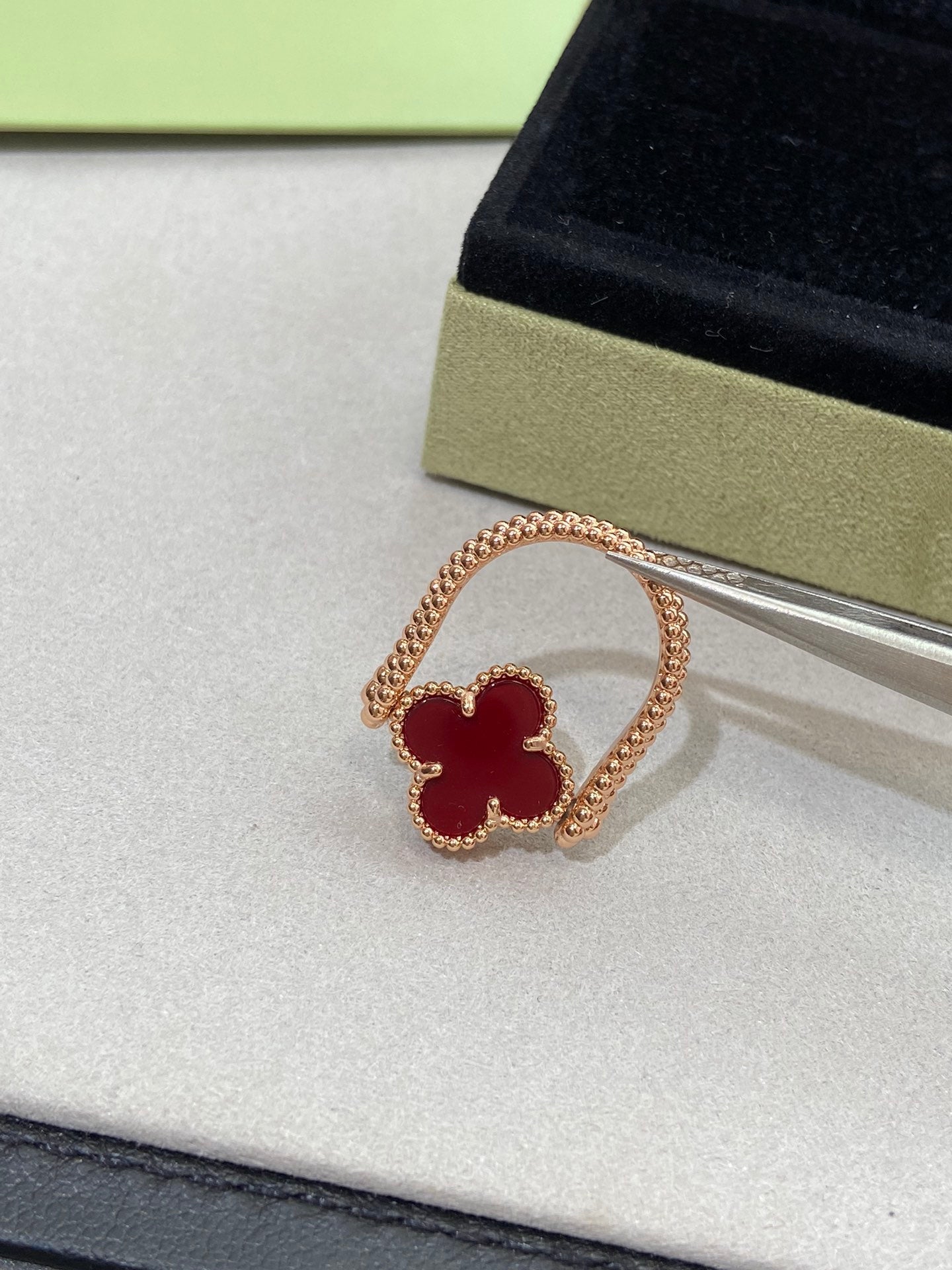 [Lumi Jewelry]CLOVER RIVERSIBLE ROSE GOLD RING