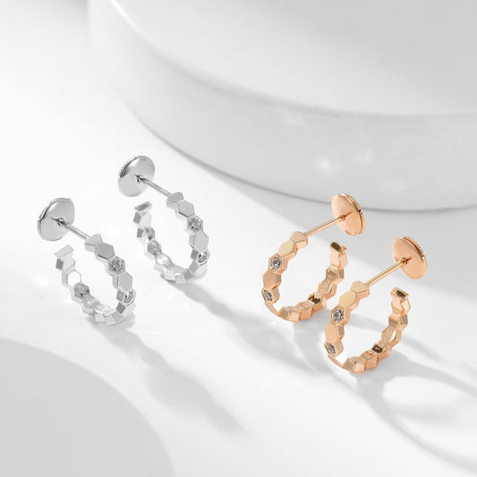 [Lumi Jewelry]BEE LOVE DIAMOND HOOP EARRINGS