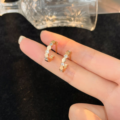 [Lumi Jewelry]BEE LOVE DIAMOND HOOP EARRINGS