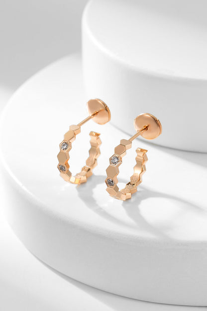 [Lumi Jewelry]BEE LOVE DIAMOND HOOP EARRINGS